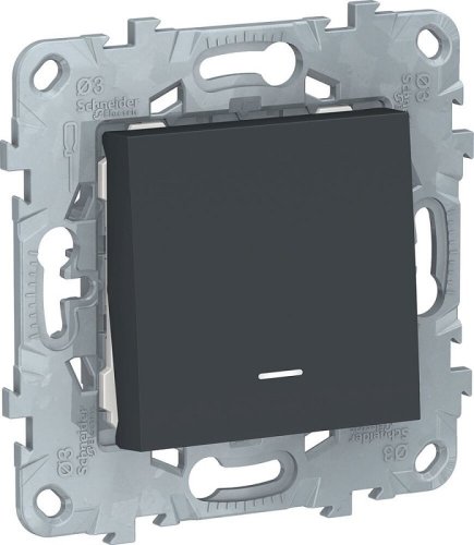 Переключатель с подсветкой без рамки Schneider Electric Unica New 1-кл. проходной антрацит фото Переключатель с подсветкой без рамки Schneider Electric Unica New 1-кл. проходной антрацит картинка